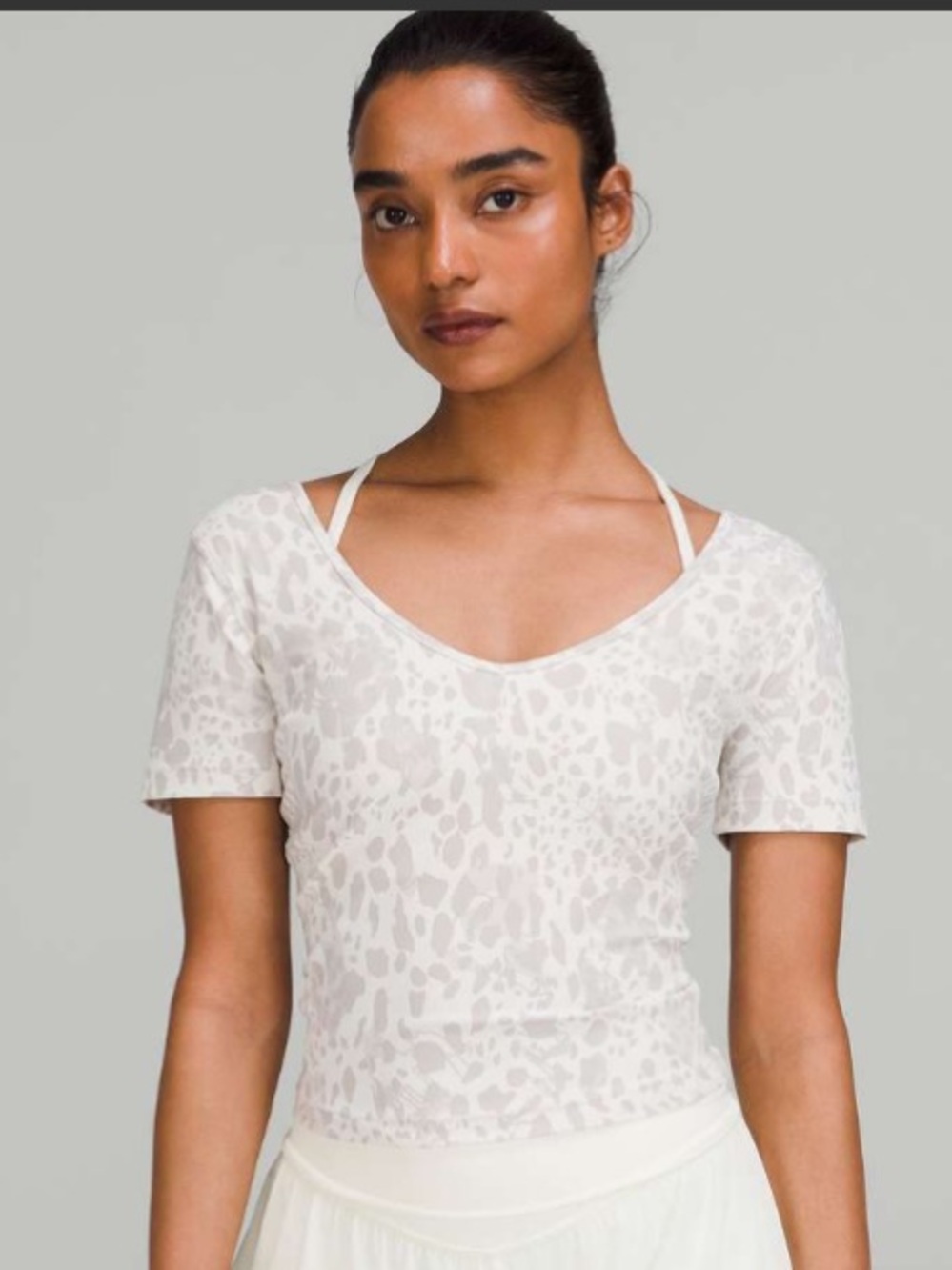 lululemon athletica Light Gray Cheetah Print Align Tee